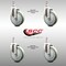 Service Caster 5 Inch 316SS Gray Polyurethane Wheel Swivel 12mm Threaded Stem Caster Set SCC-SS316TS20S514-PPUB-M1215-4 - alternate 3